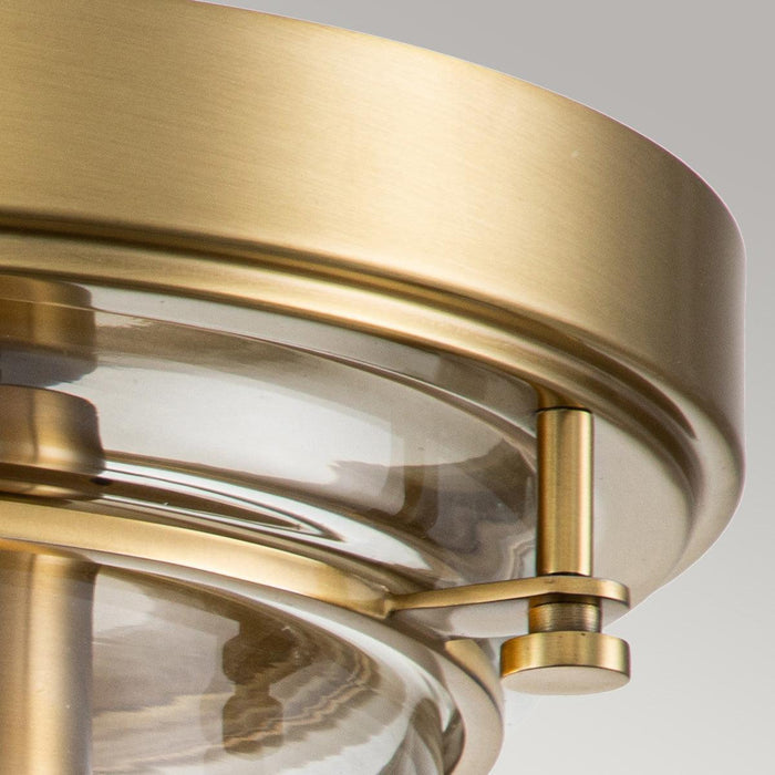 Quoizel Whistling 3 Light Brass Bathroom Ceiling Flush Living Room Image