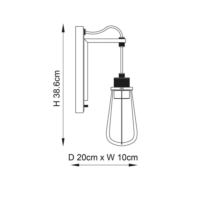 Reading Black Industrial Wall Light - Switched — close-up detail