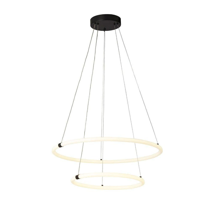 Revolve 2 Light LED Opal Tubed Ring Pendant Searchlight-Ceiling Pendant Lights-1-Tiffany Lighting Direct