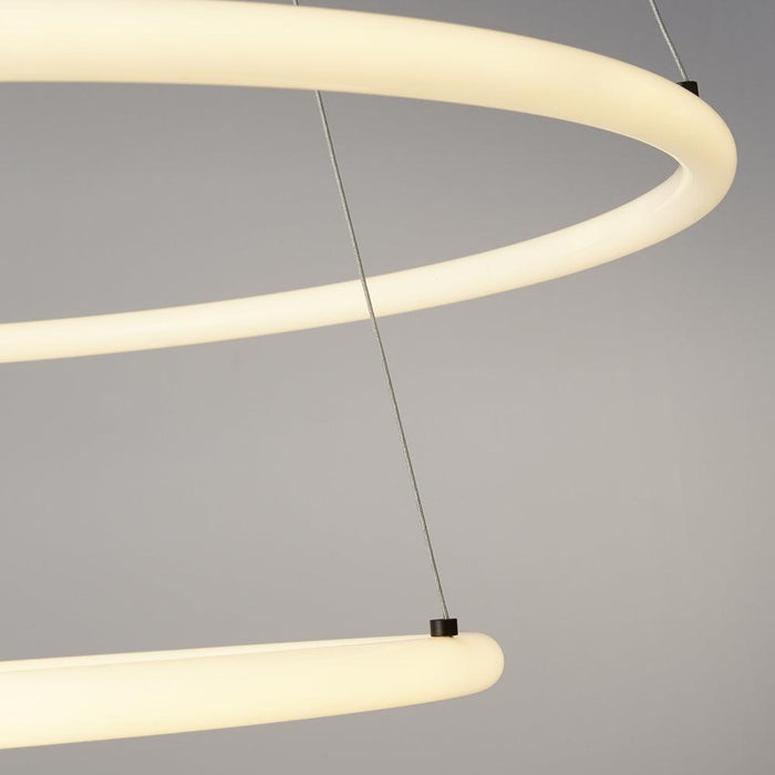 Revolve 2 Light LED Opal Tubed Ring Pendant Searchlight-Ceiling Pendant Lights-3-Tiffany Lighting Direct