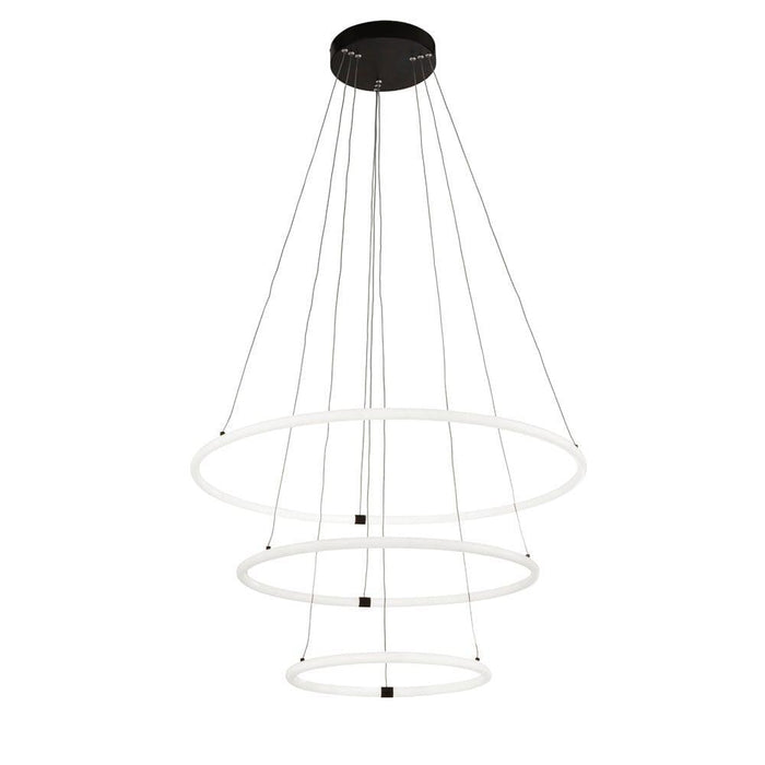 Revolve 3 Light LED Opal Tubed Ring Pendant Searchlight-Ceiling Pendant Lights-1-Tiffany Lighting Direct