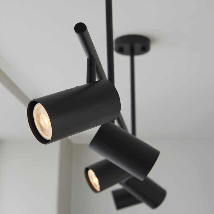 rez 5 light black modern bar spot light by Endon Lighting Living Room  Unlit Shot