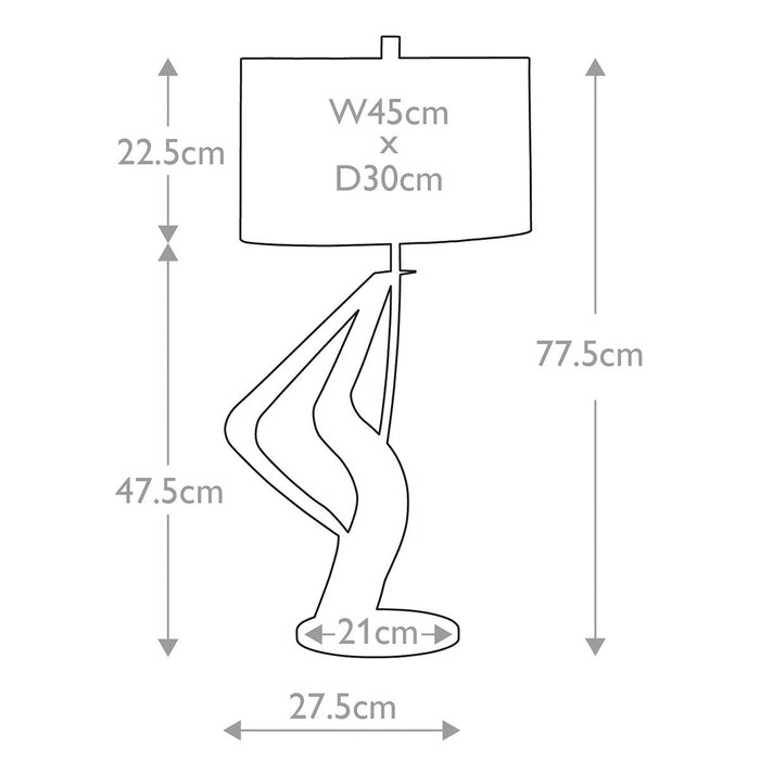 Ribbon 1 Light Polished Chrome Table Lamp Elstead Lighting — close-up detail