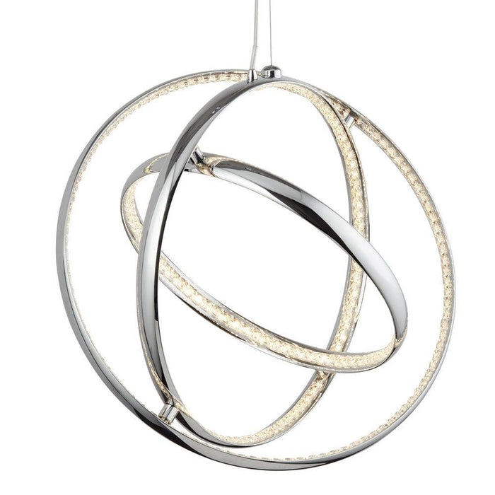 Rings 3 Light LED Chrome & Crystal Gyro Ceiling Pendant-Ceiling Pendant Lights-1-Tiffany Lighting Direct