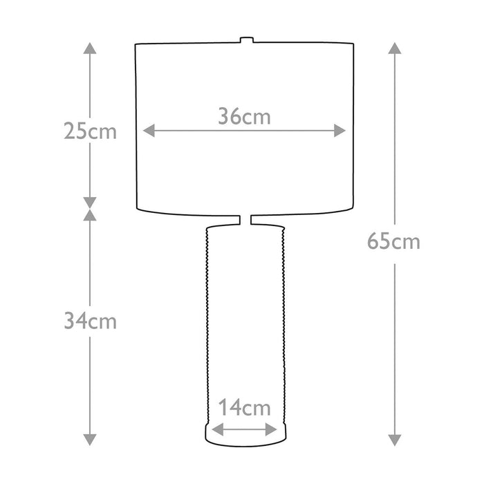 Ripple 1 Light White Table Lamp - Elstead Lighting — rear view