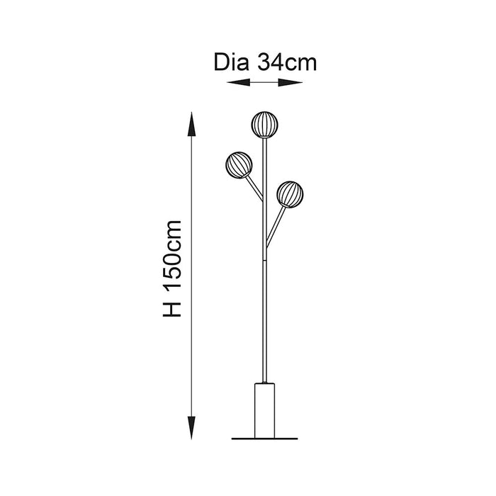 Riviera Brass Art Deco Floor Lamp — close-up detail