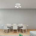 rollo 3 light white cylinder head flush adjustable spotlight plate by searchlighting lighting, living room image