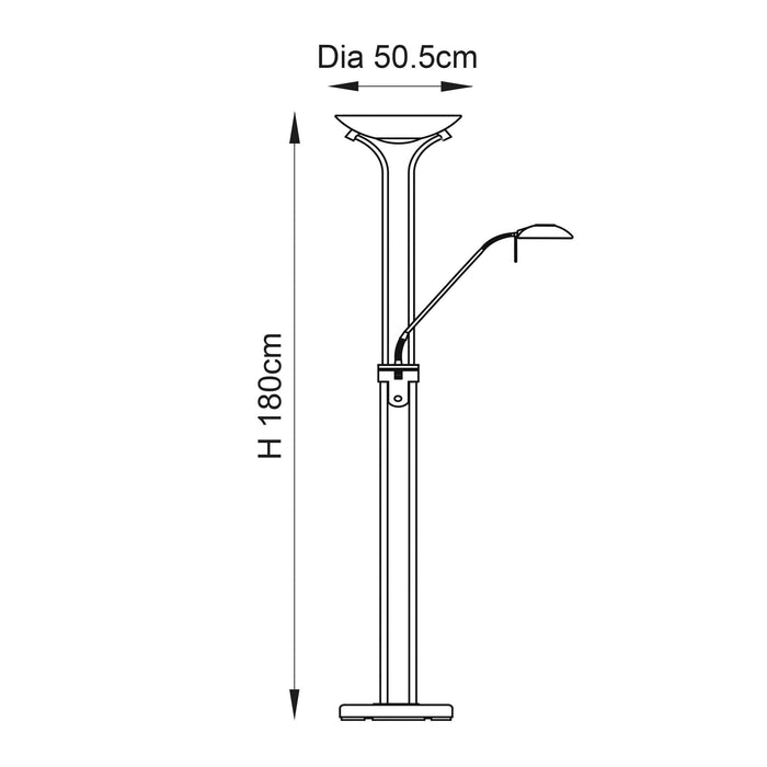 rome black chrome finish and opal glass floor lamp by Endon Lighting Dining Room Family Image