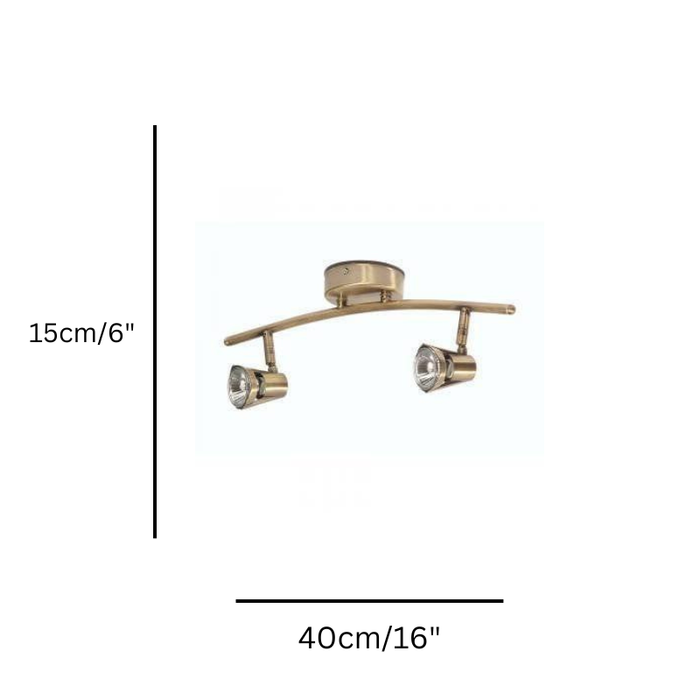 Romore Antique Brass Finish Twin Kitchen Ceiling Kitchen Spotlight — close-up detail