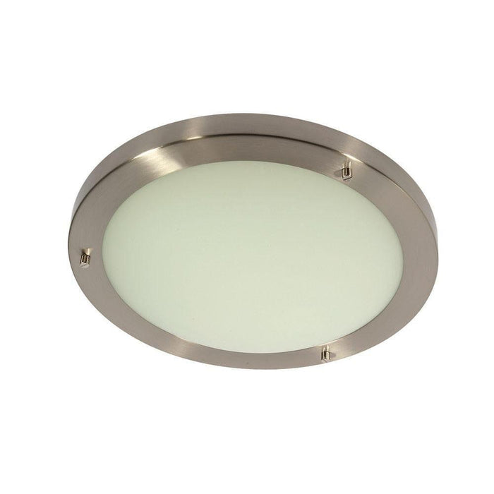 Traditional Bathroom Lights - Rondo Antique Chrome Finish Large Flush Bathroom Ceiling Light RONDO/30 AC
