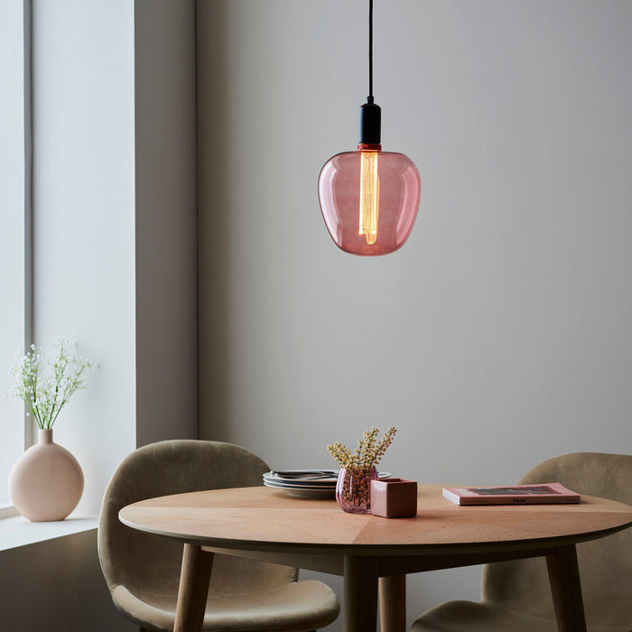 roves pink tinted glass filament 2 8w led e27 light bulb Hallway Lighting Close Up