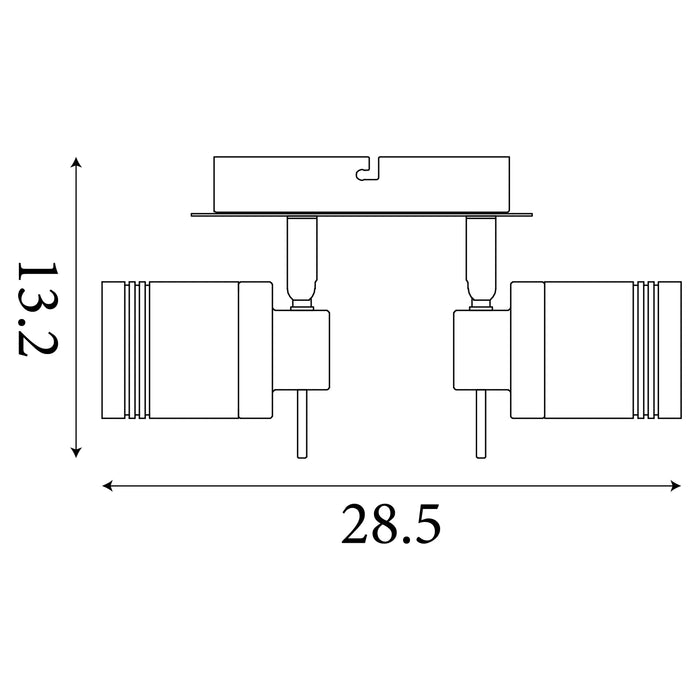 Samson 3 Light Silver Bathroom Flush Ceiling Spotlight — close-up detail