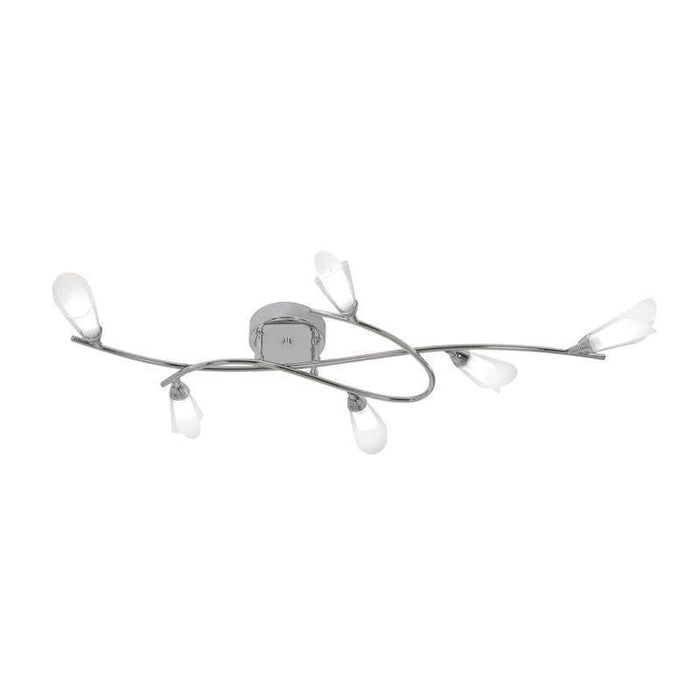 Traditional Flush & Semi Flush Ceiling Lights - Sare 6 Light Chrome Flush Ceiling Light 5012/6 CH
