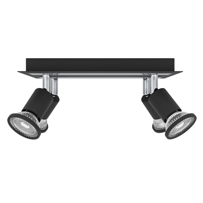 eglo sarria black chrome 4 light plate spotlight hallway lighting