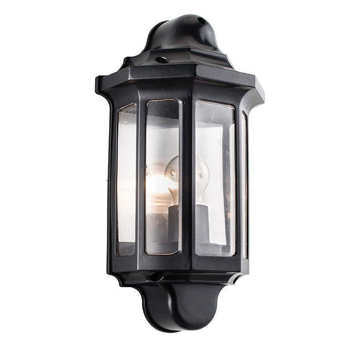 endon traditional satin black finish outdoor wall light 1818sby saxby lighting