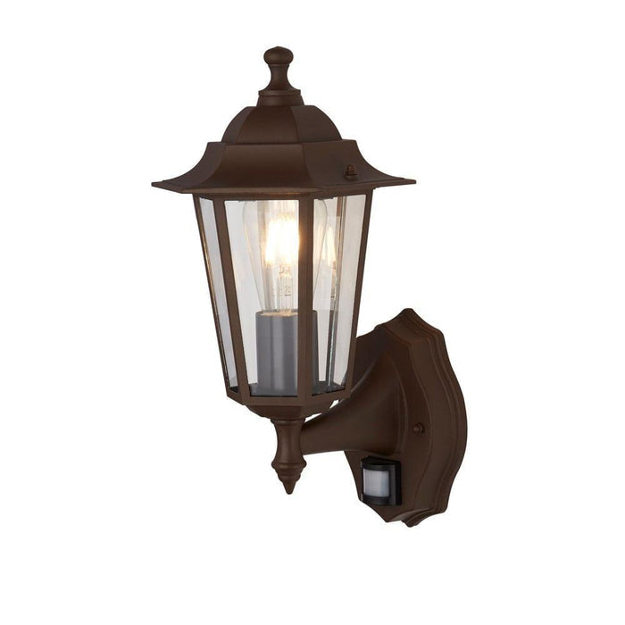 alex outdoor traditional wall light rust brown