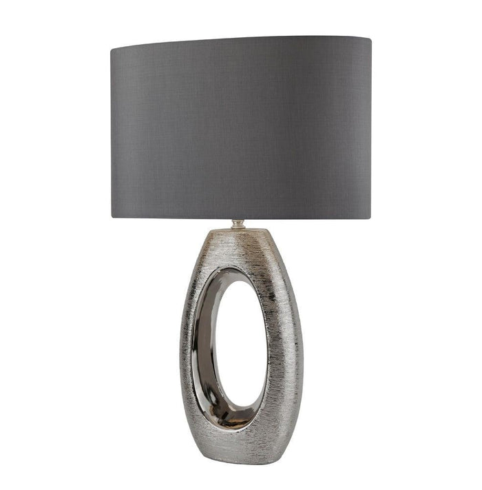 Searchlight Artisan 1 Light Chrome Oval Base Table Lamp 1