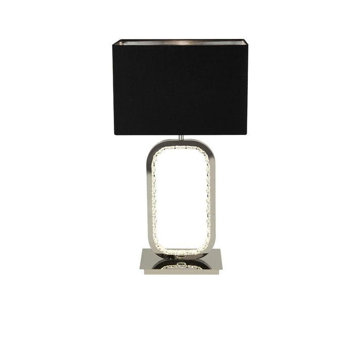 Searchlight Aura Chrome Table Lamp With Black Shade 1