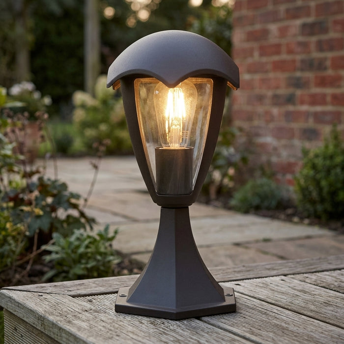Searchlight Bluebell Dark Grey Outdoor 1 Light Pedestal