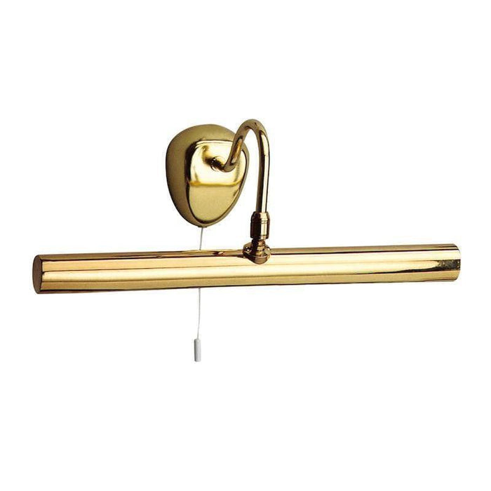 Picture Lights - Searchlight Polished Brass Finish 2 Light Picture Light With Adjustable Knuckle Joint