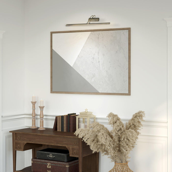antique brass finish slimline picture light with adjustable head by searchlighting lighting, living room image
