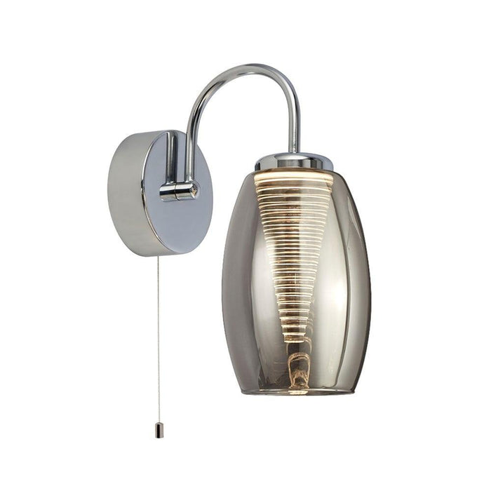 cyclone 1 light wall light with smoked glass