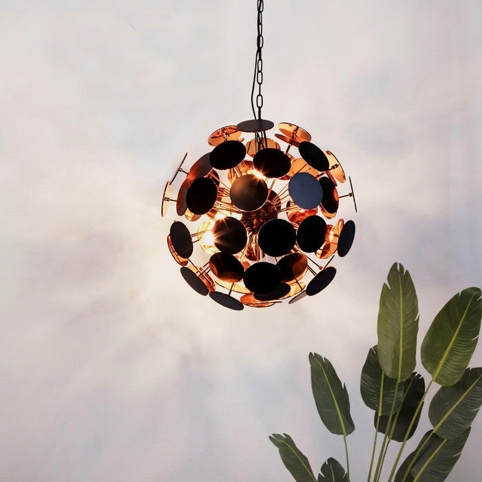 Searchlight Discus 4 Light Black & Gold Ceiling Pendant-Ceiling Pendant Lights-5-Tiffany Lighting Direct