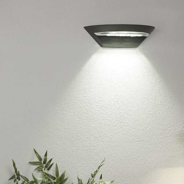 lincoln led outdoor semi circle grey wall light by searchlighting lighting, living room image