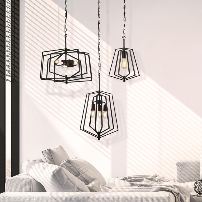Searchlight Slinky 3 Light Black Adjustable Ceiling Pendant-Ceiling Pendant Lights-5-Tiffany Lighting Direct