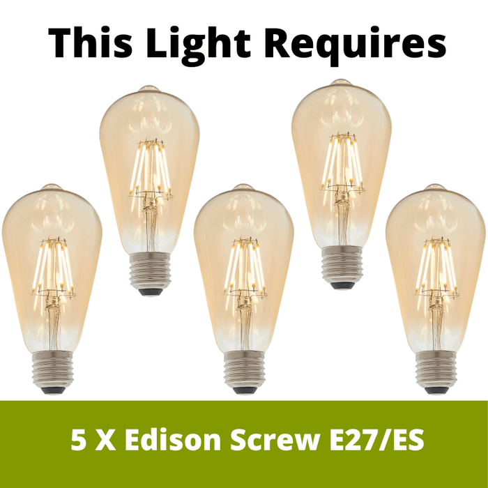 squiggle 5 light black cable ceiling pendant 9665 5bk by searchlight lighting, LED Lamp Bulb Guide