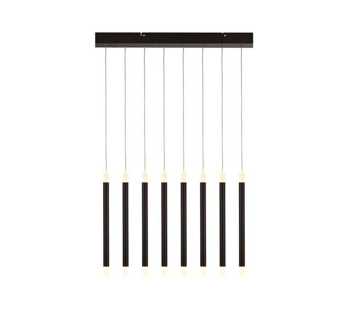 Searchlight Wands 8 Light Black LED Bar Ceiling Pendant-Ceiling Pendant Lights-1-Tiffany Lighting Direct