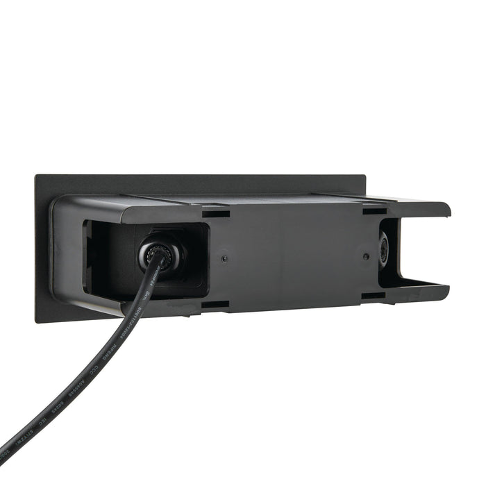 seina louvre black led brick light ip44 3 5w cool white by saxby lighting, close up image 233
