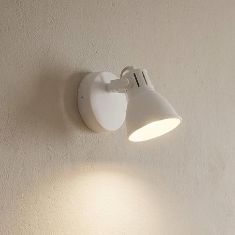 Seras 1 White Single Wall Kitchen Spotlight by Eglo Lighting — suits kitchens, living rooms & bedrooms