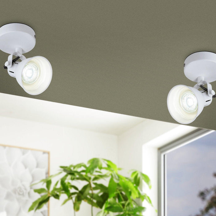 eglo seras 1 white single wall spotlight