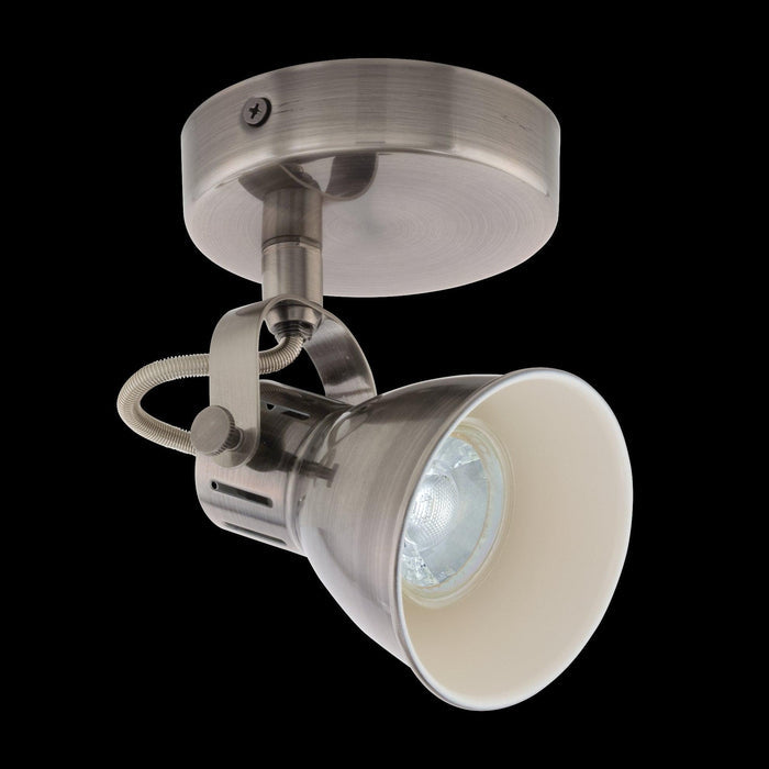 eglo seras nickel wall spotlight living room close up