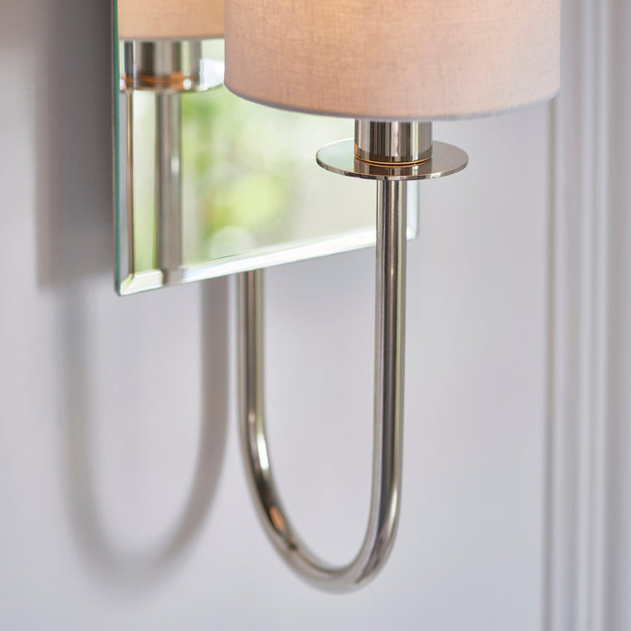 sheena nickel wall light with mirrored glass back kitchen lighting image