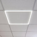 sirio frame square led panel 40w cool whiteby Saxby Lighting, close up image