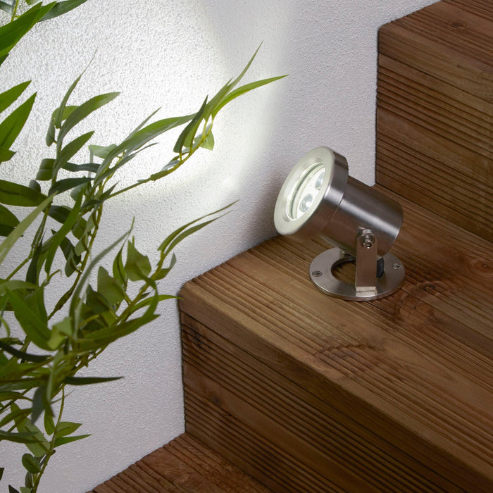 spikey outdoor led stainless steel spotlight 6223ss   by searchlighting lighting, living room image