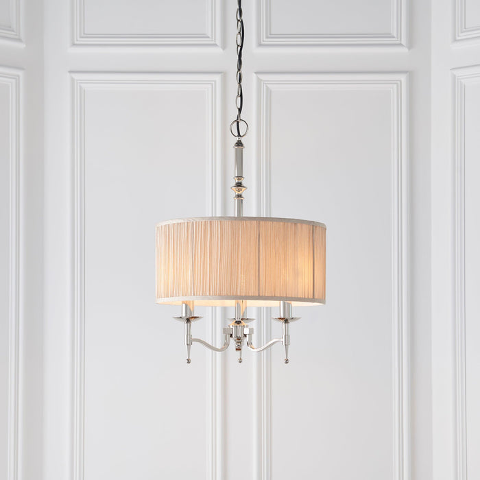Stanford Polished Nickel Finish 3 Light Pendant-Ceiling Pendant Lights-Interiors 1900-1-Tiffany Lighting Direct