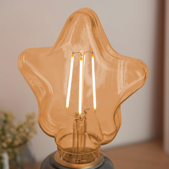 star shaped e27 decorative amber tinted led 4w led light bulb close fitting image