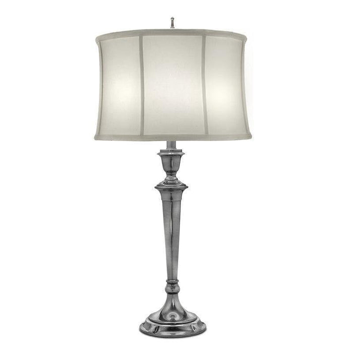 Stiffel Syracuse Antique Nickel Table Lamp - Off-White Shade 1