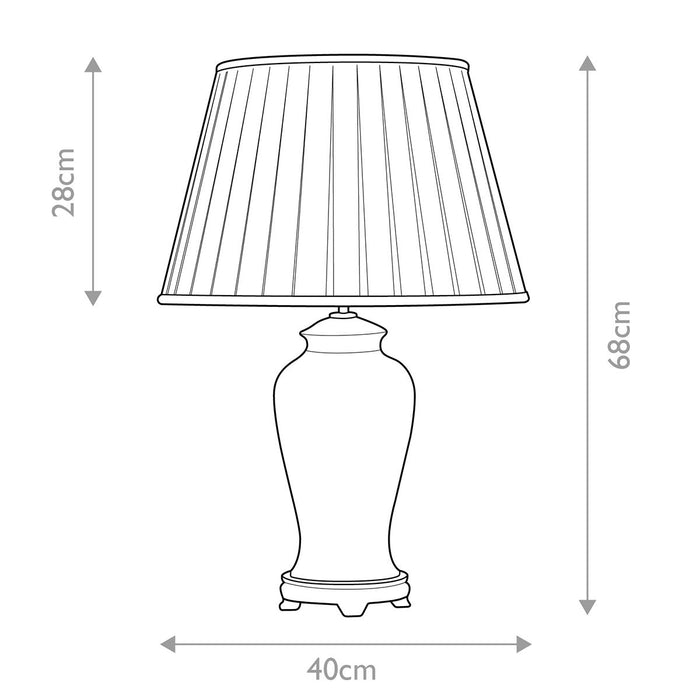 Taipei Ceramic Table Lamp - Tall Ivory Empire Shade — close-up detail