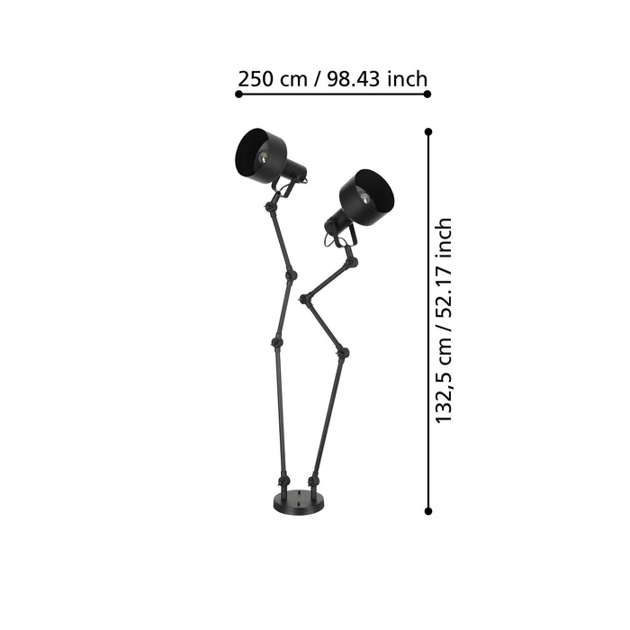 eglo takeley adjustable 2 light black metal spotlight kitchen lighting