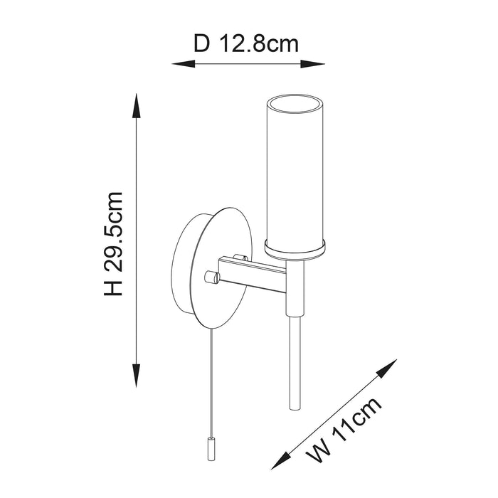 talo brass ribbed cylinder glass shaded bathroom wall light by Endon Lighting Dining Room Family Image