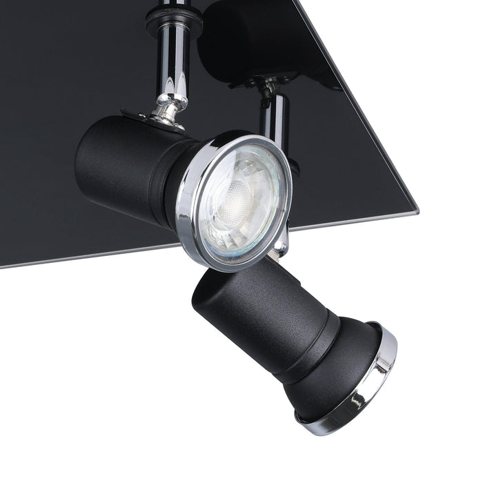 Tamara 1 Black & Chrome 4 Light Plate Kitchen Spotlight — lifestyle setting