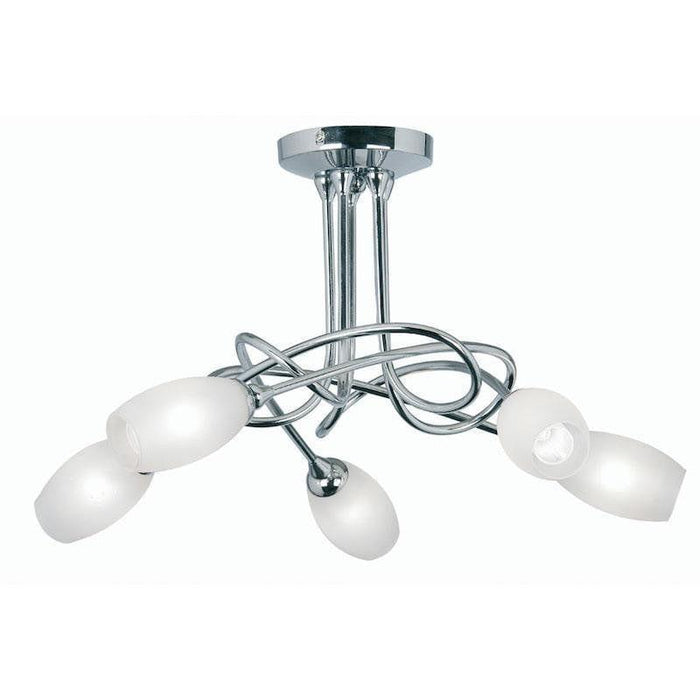 Traditional Flush & Semi Flush Ceiling Lights - Tara 5 Light Chrome Flush Ceiling Light 5327/5 CH