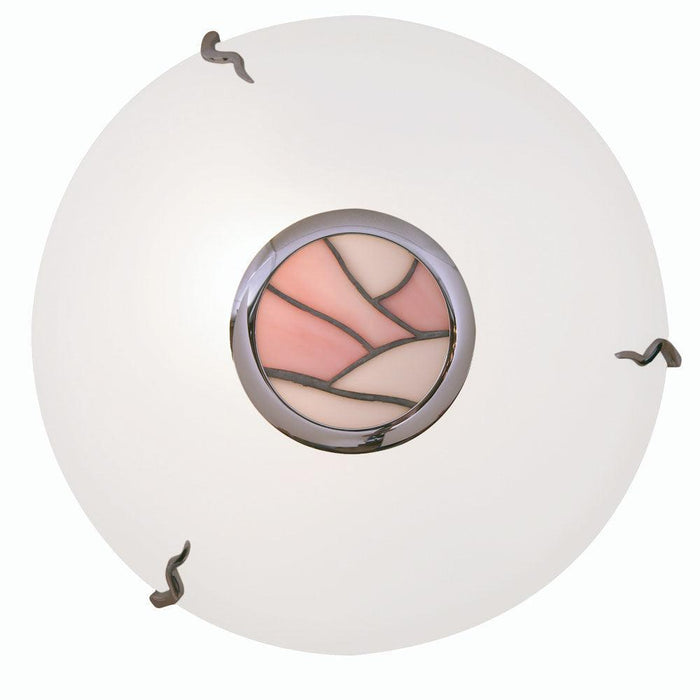 tiffany flush pink white glass ceiling light