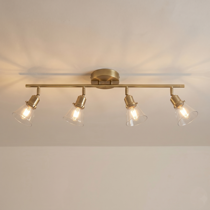 Torne Antique Brass Kitchen Bar Ceiling Light close up