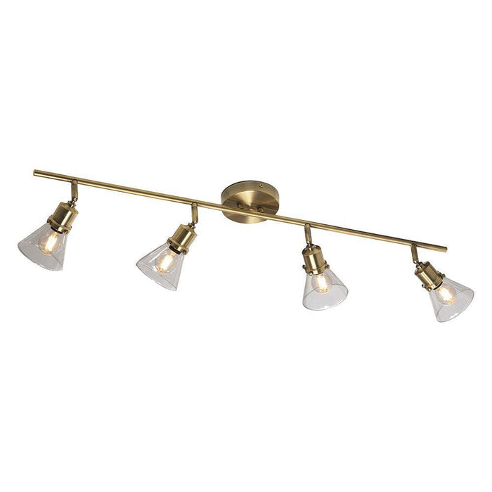 torne 4 bar antique brass glass spot light adjustable head