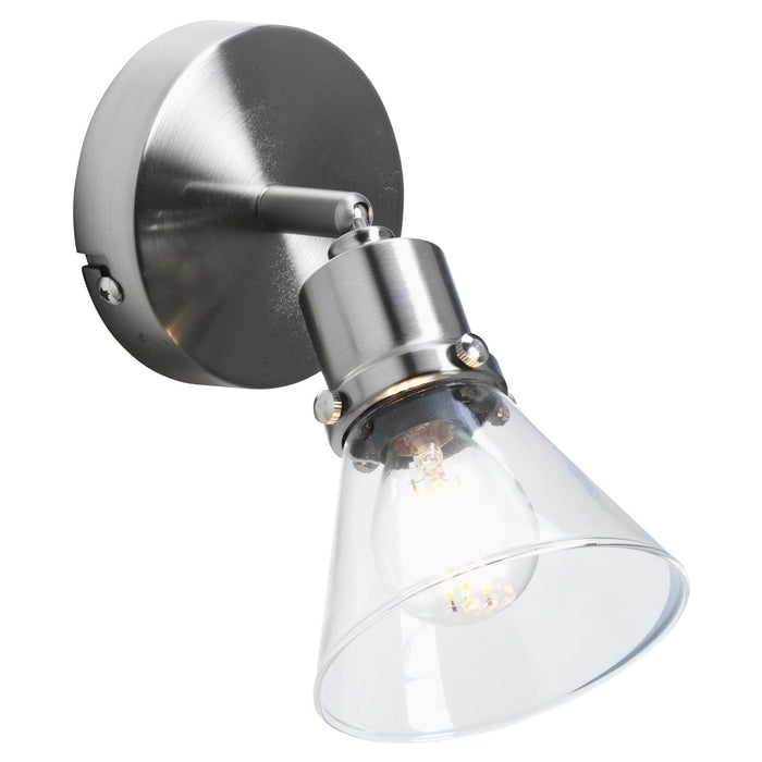 torne single chrome glass spot light adjustable head